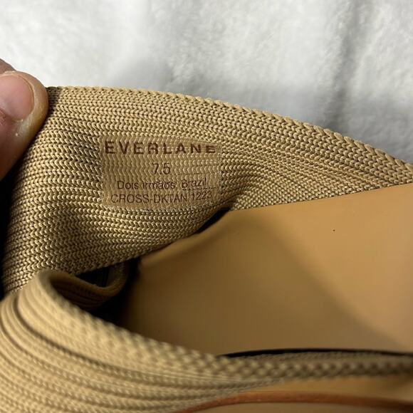 Everlane The Day ReKnit Crossover Sandals Tan Womens Size 7.5 Slides Flat NWOB - Picture 8 of 8
